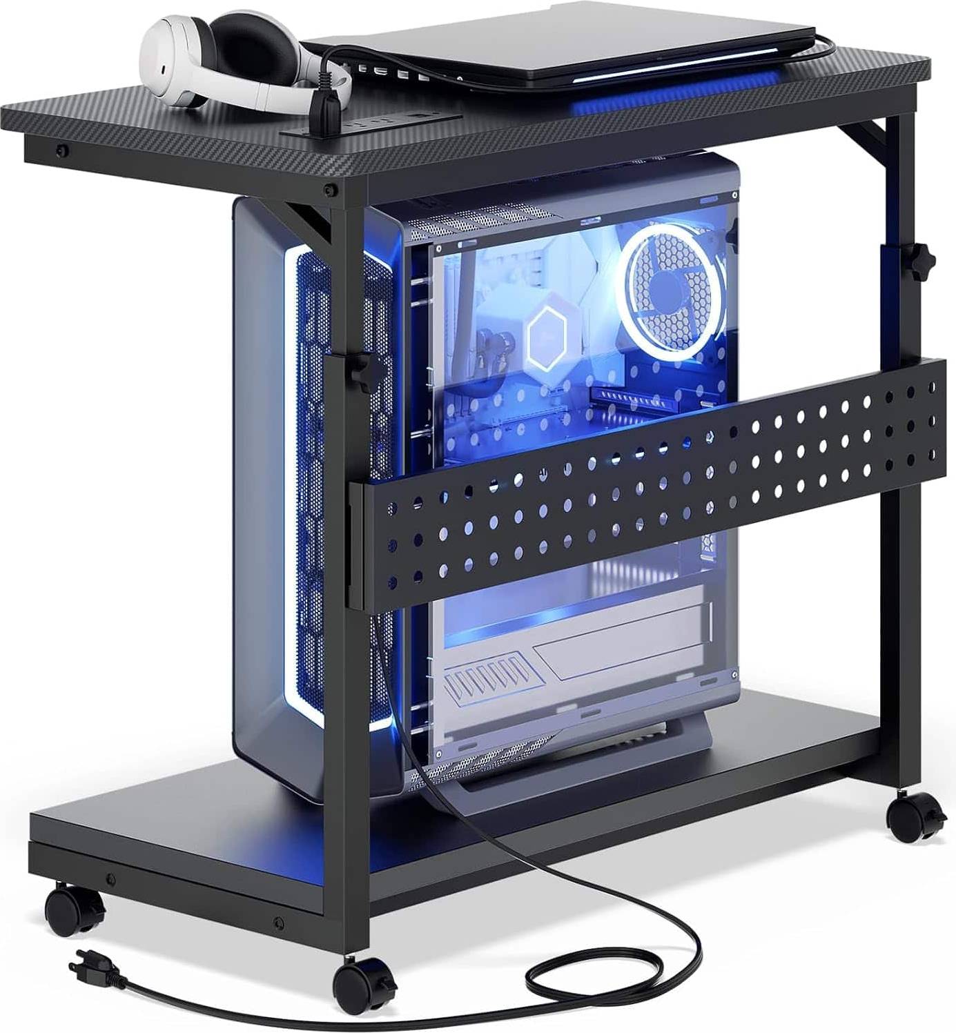 4-Level Height Adjustable Computer Tower Stand