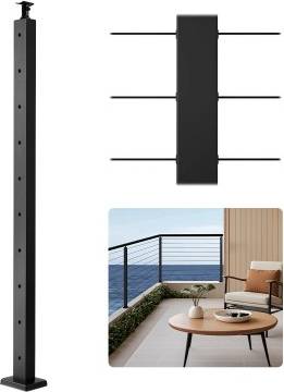 Railings VEVOR Cable Railing Post 36x2x2 In Horizontal Hole