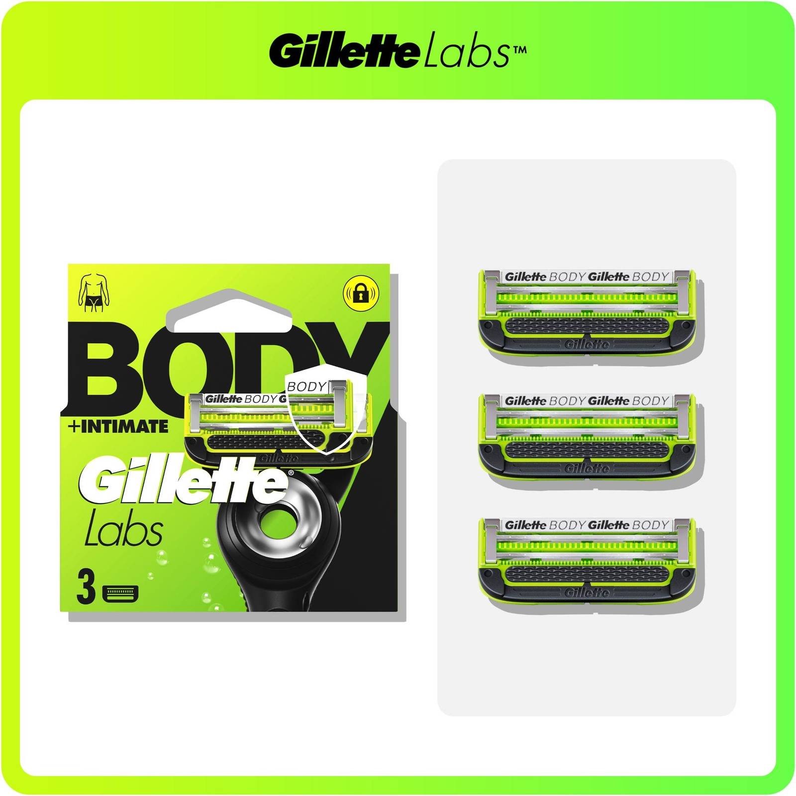 Labs Body Intimate Razor Blade Refill Cartridges 3 Pack