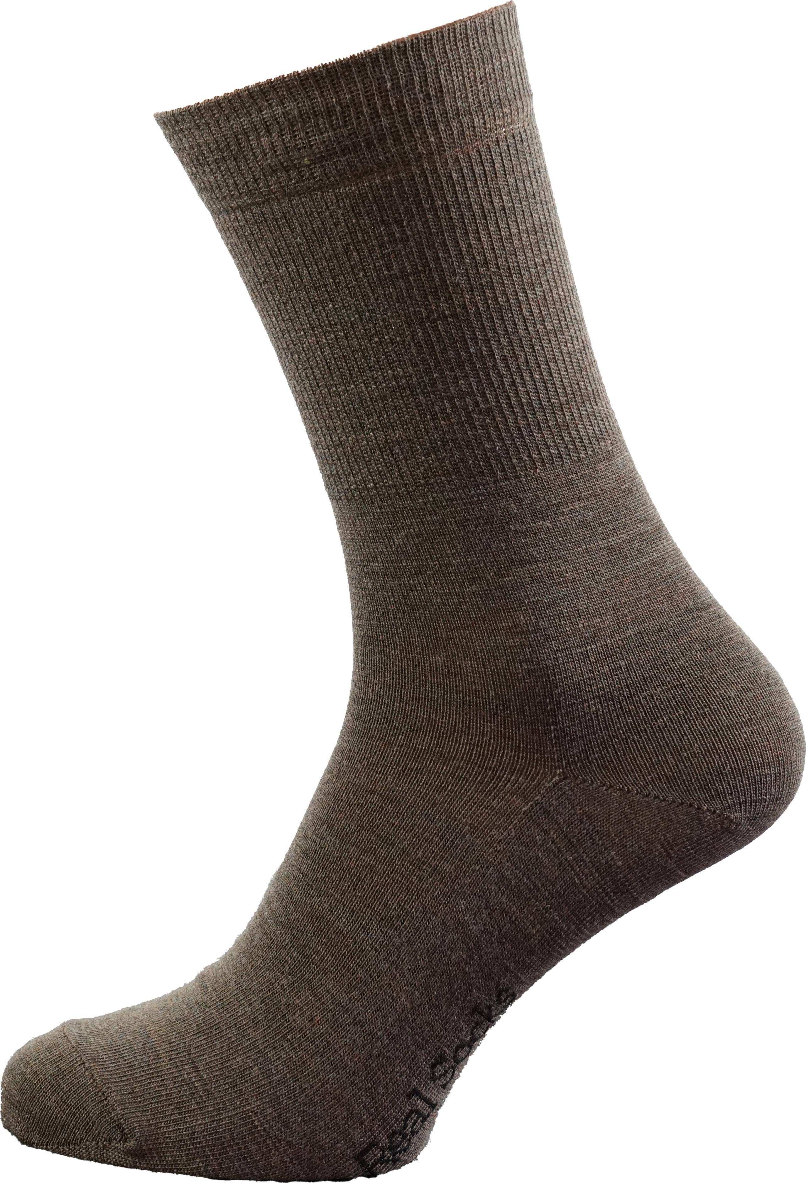 Real Socks Basic Brown