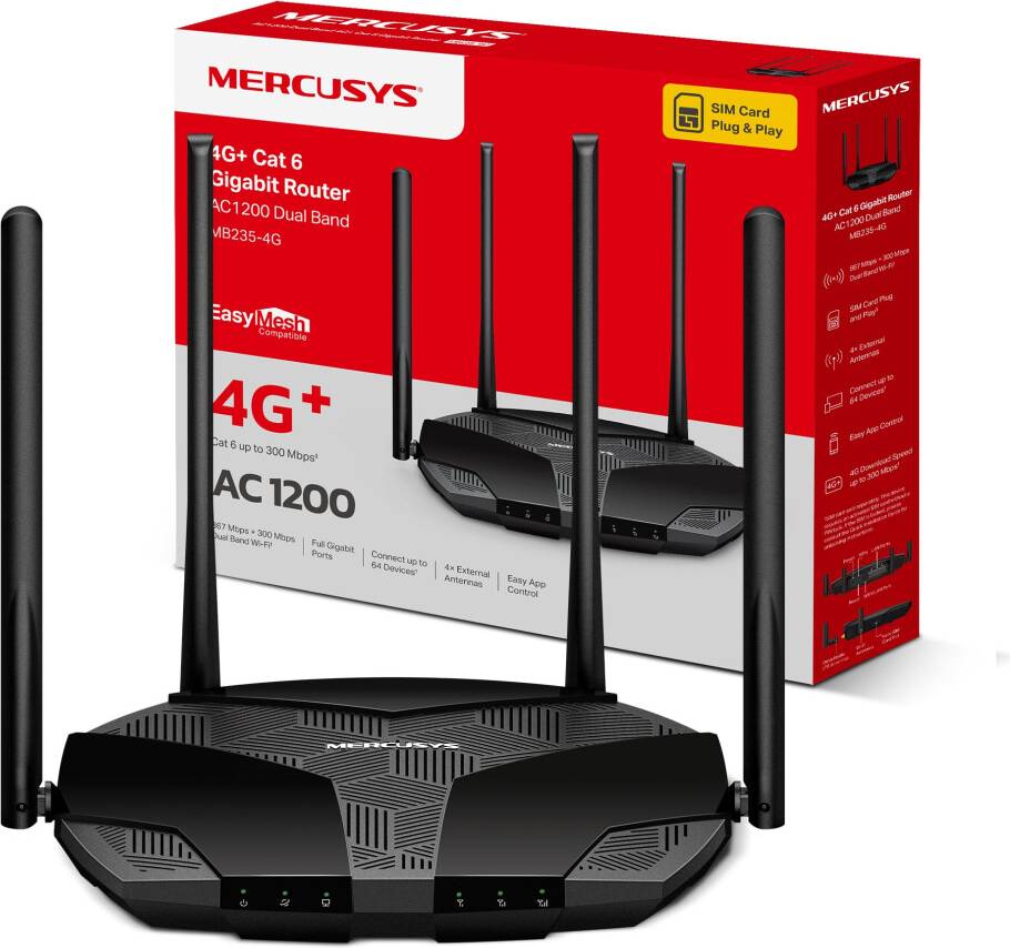 Tp link 4g lte router Mercusys MB235-4G Cat6 AC1200 Router