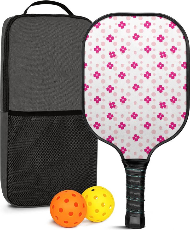Pickleball Paddles Set Floral Fiberglass Rackets