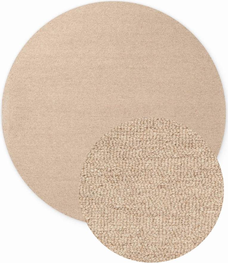 Elle Decoration The Rugs Puristic Fine Boucle Wool Rug Knots Textured Living Room Rug In Beige - One Size Beige