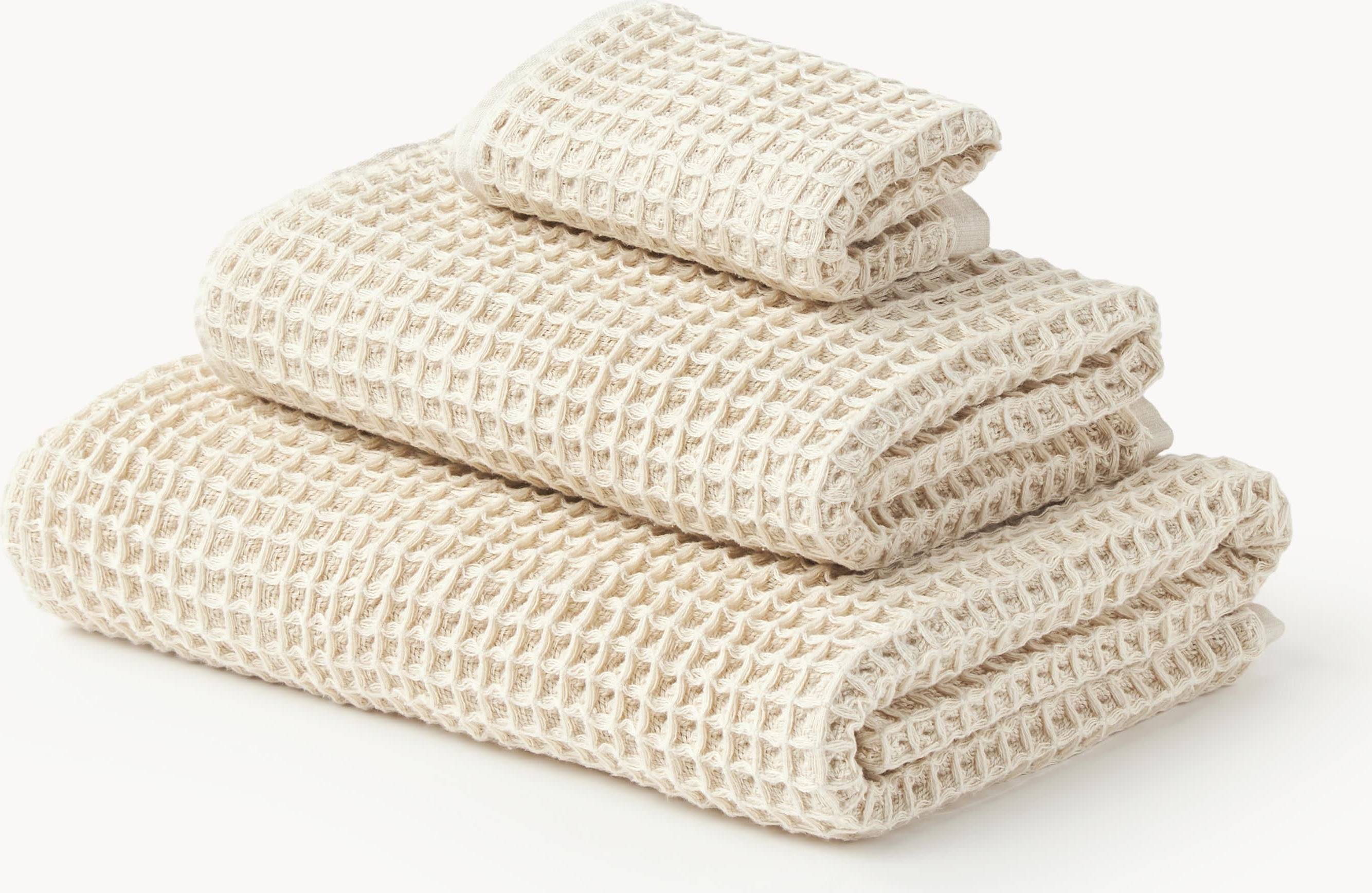 Westwing Collection Set Ines Waffle Structure Bath Towel