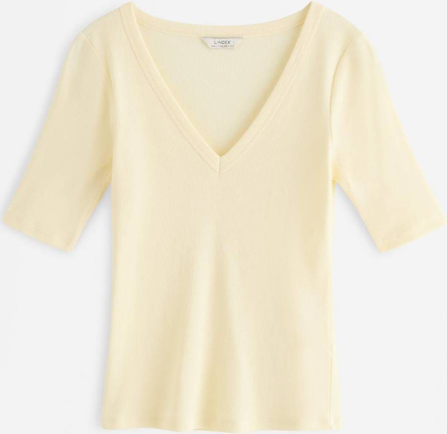 Lindex Ribbad Kortärmad Topp