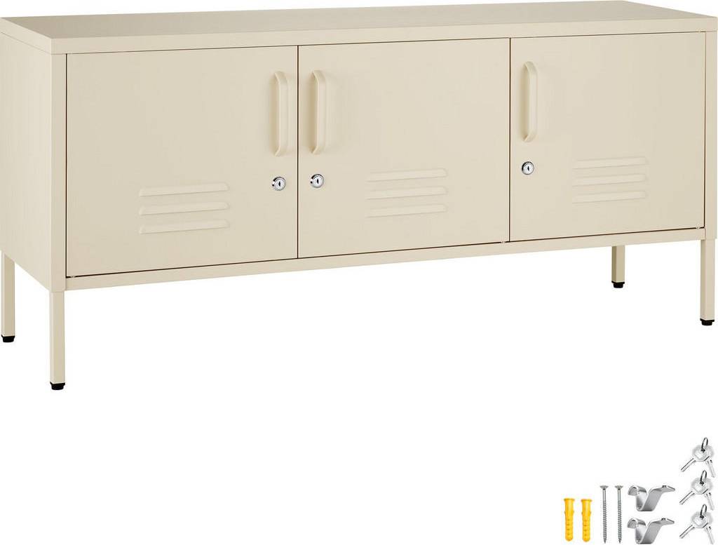 tectake Baker With Lockable Doors Cable Management Sideboard