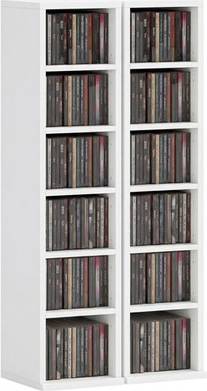 Homcom Set Of 2 Cd Storage Units Dvd Shelf
