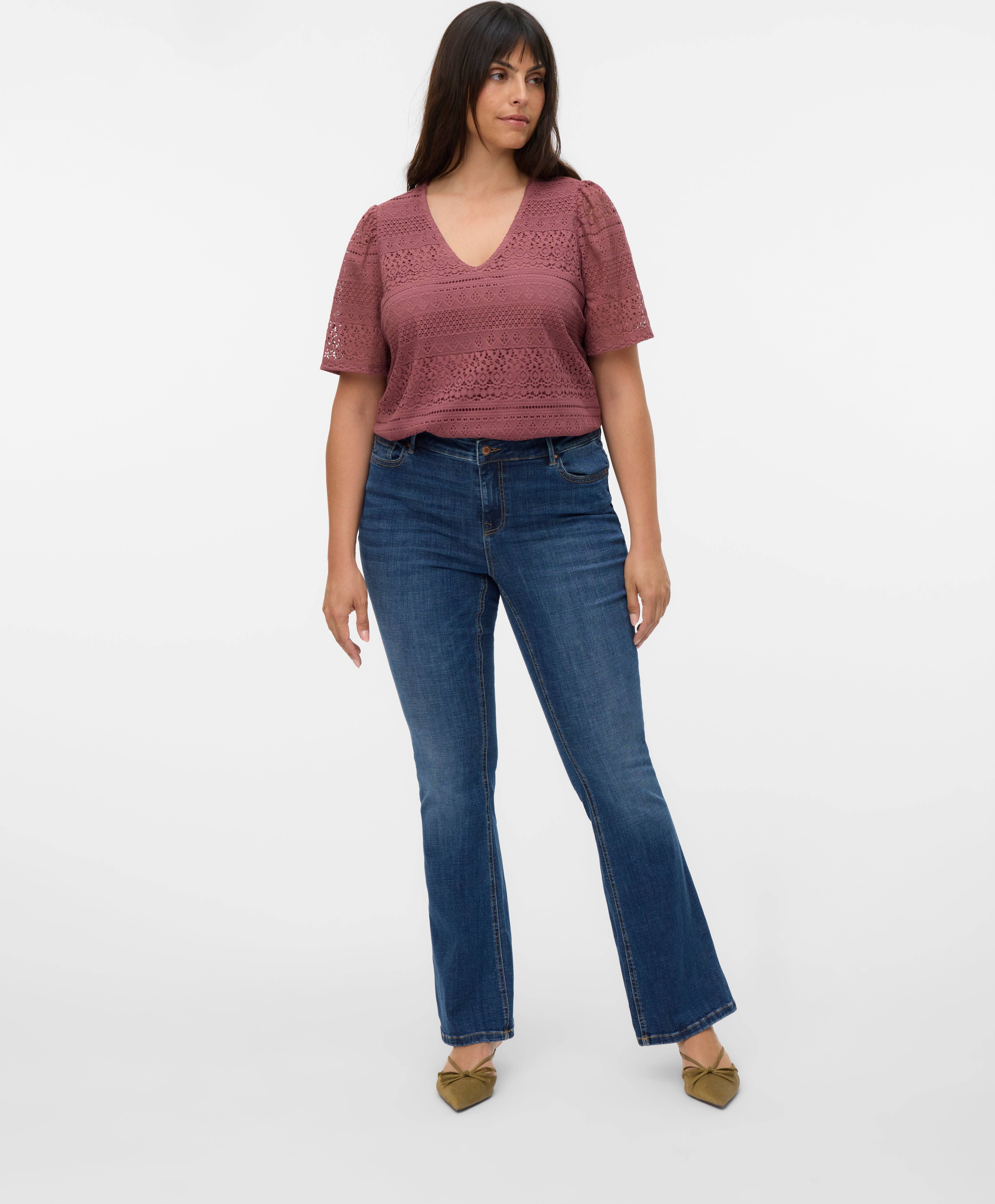 Vero Moda Vmcflash Mid Rise Flared Fit Jeans - Mørkeblå