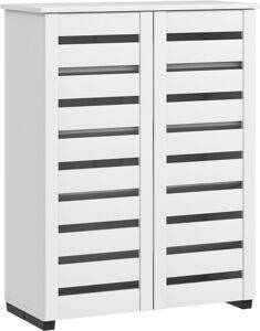 Shoe storage for hallway Homcom Storage Cabinet Slatted Doors Shoe Rack