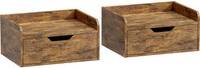 Homcom Floating Nightstands Set Wall Mounted Bedside Table 2pcs