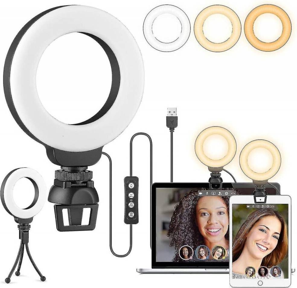 HKHBJS 4 Inch Ring Light For Laptop Kit