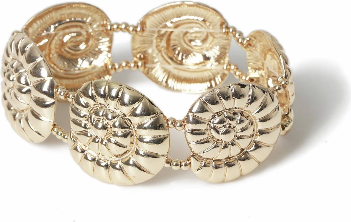 Freedom Gold Tone Shell Stretch Bracelet