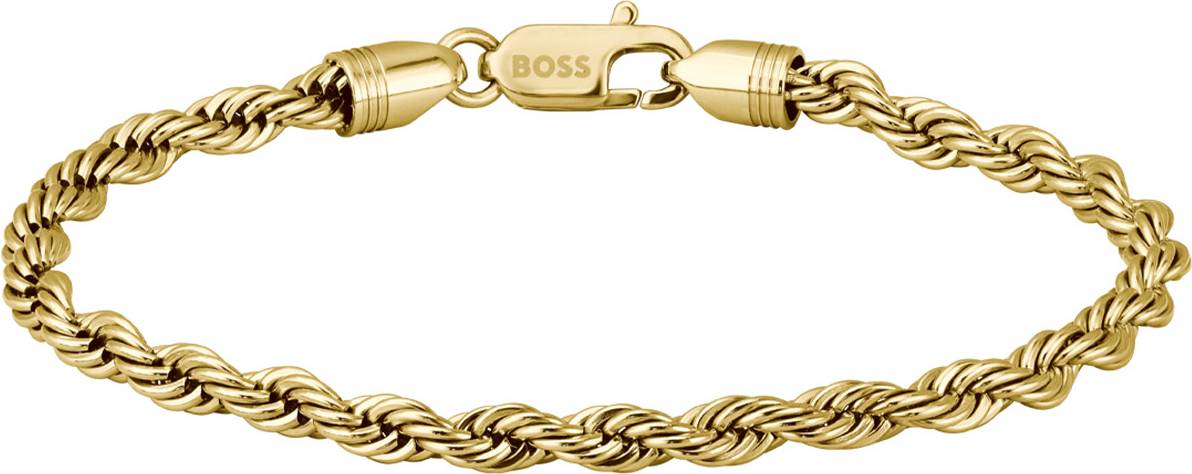 Mens gold chain BOSS Gold-Tone Cuff Rope-Style Chain - Gold Tone