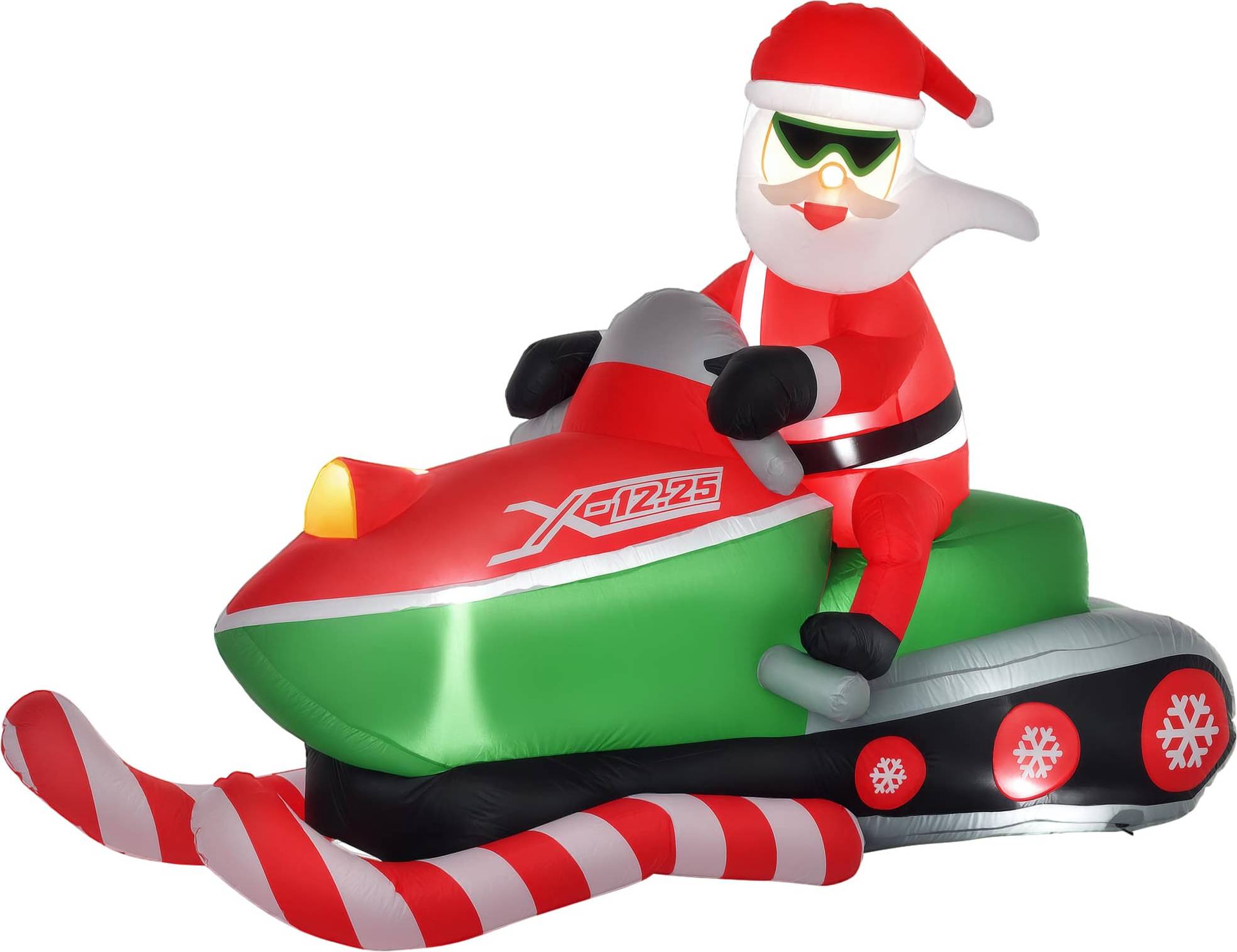 Christmas inflatables Homcom 7ft Christmas Inflatables Outdoor Snowmobile Decorations Red