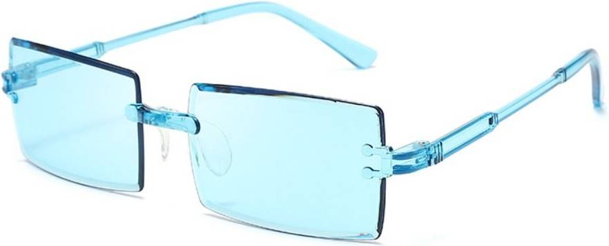 Fashion UV Protection Rimless Rectangle Sunglasses Gradient Plastic Shades