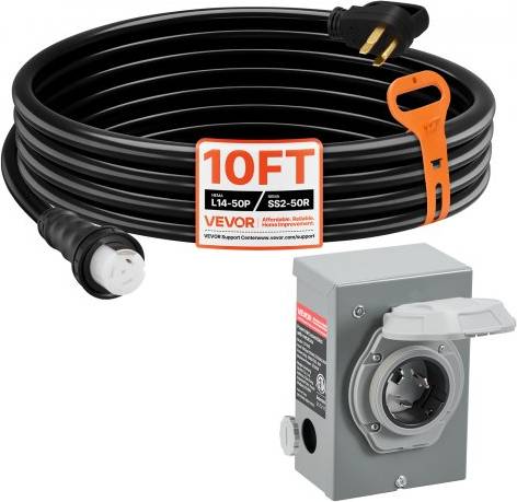 Nema 14 50 VEVOR 50 Amp Generator Cord Power Inlet Box