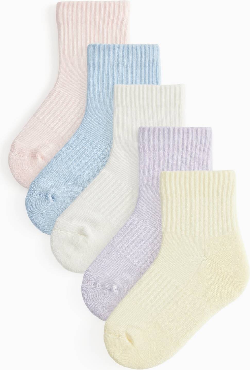 Tu Pastel Ribbed Ankle Socks 5 Pack