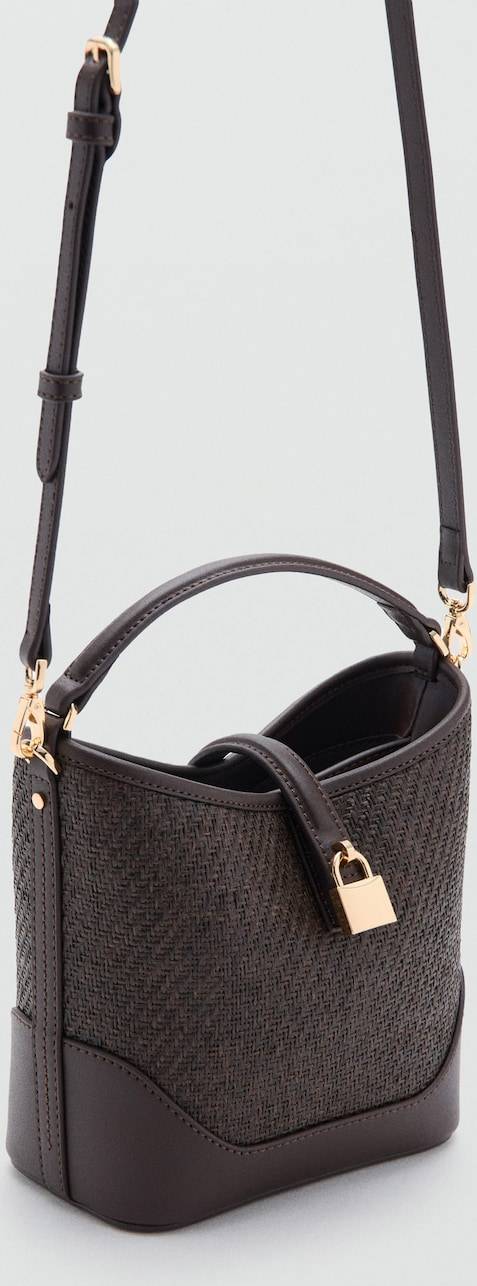 Small Raffia Bucket Bag Chocolate