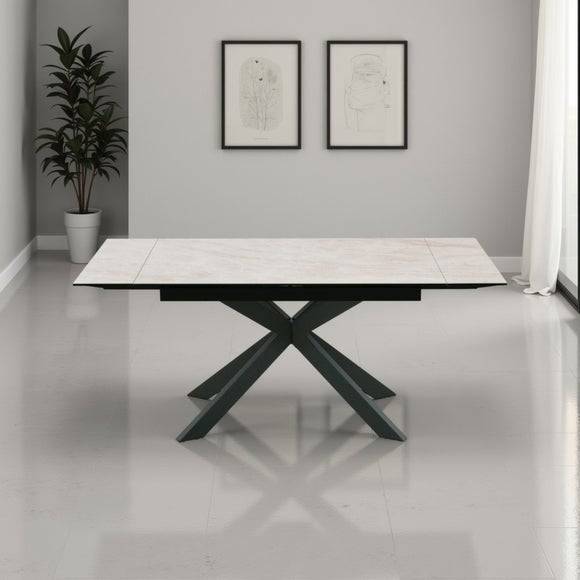 Indus Valley Athena Ceramic Extending Dining Table
