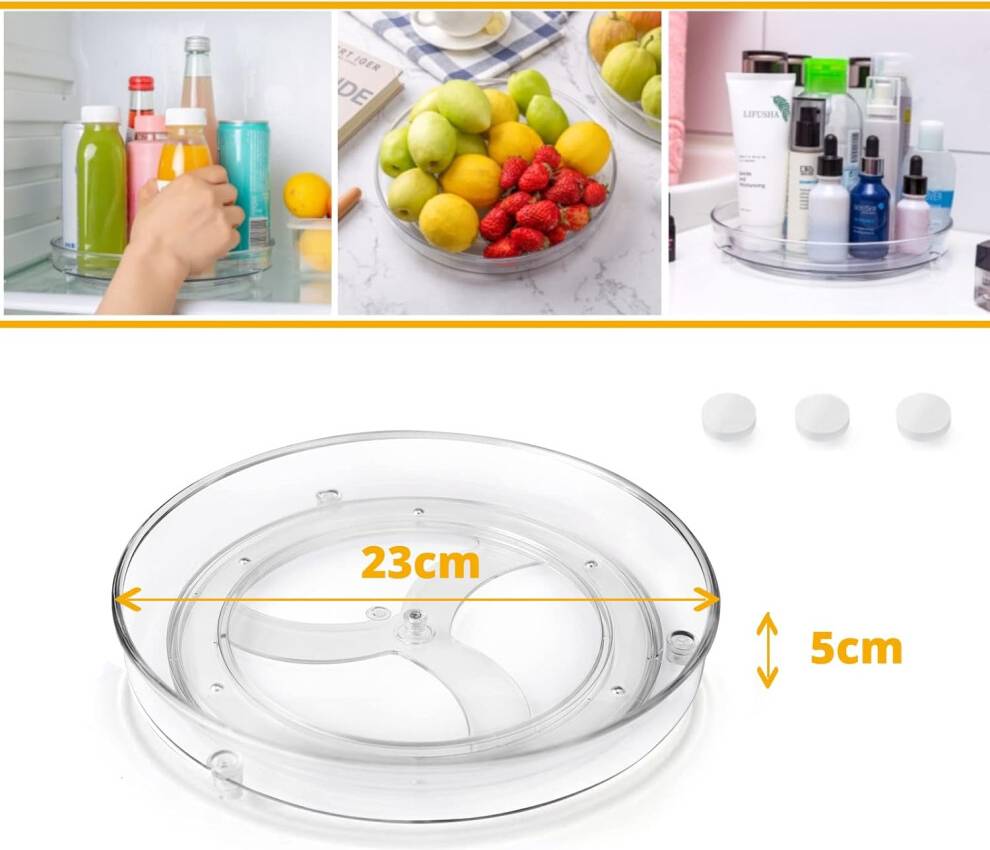 Transparent turntable Transparent Plastic 360 Rotating Turntable