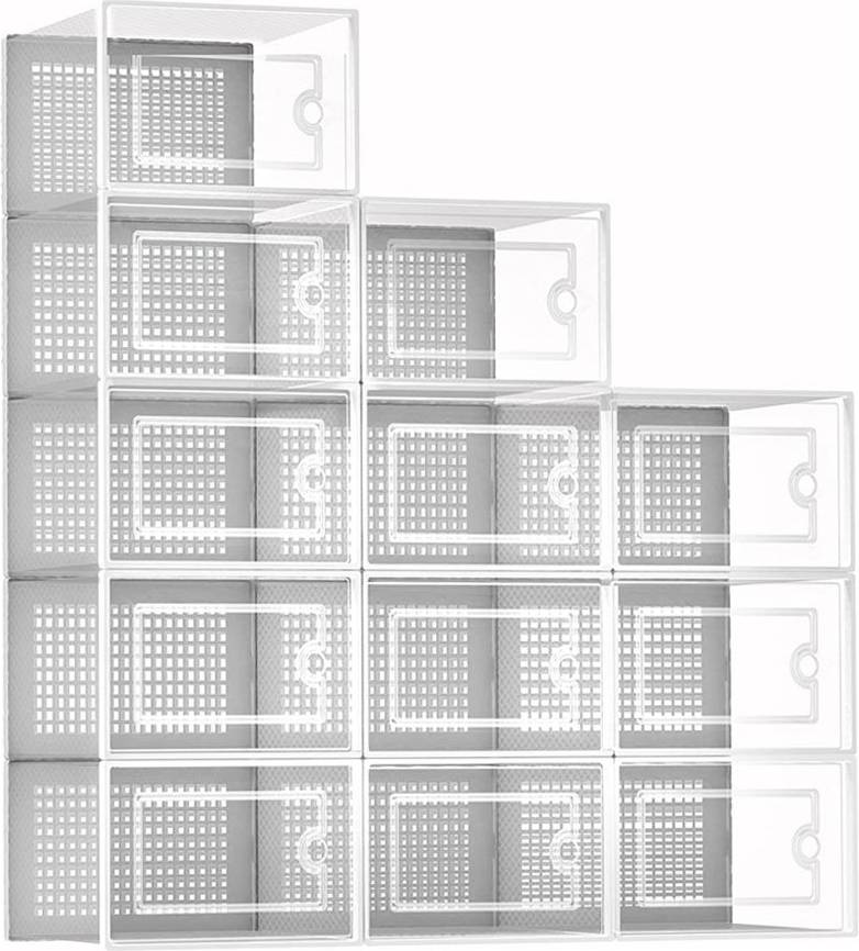 Metro Lane Double-Frame Foldable Multi-Layer Cabinet White Shoe Rack