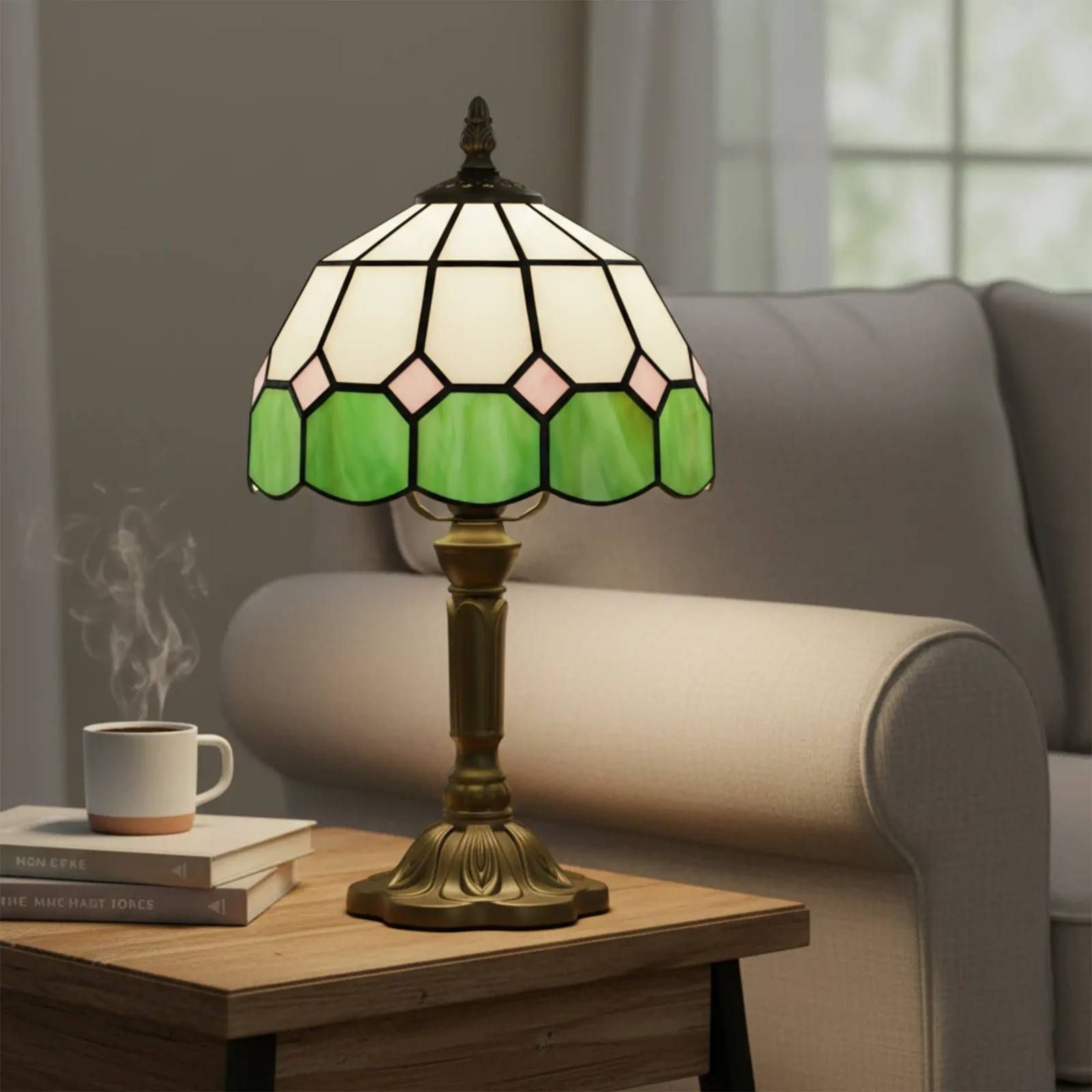 Tiffany style lamp Homcom Tiffany Style Stained Glass Unit Table Lamp