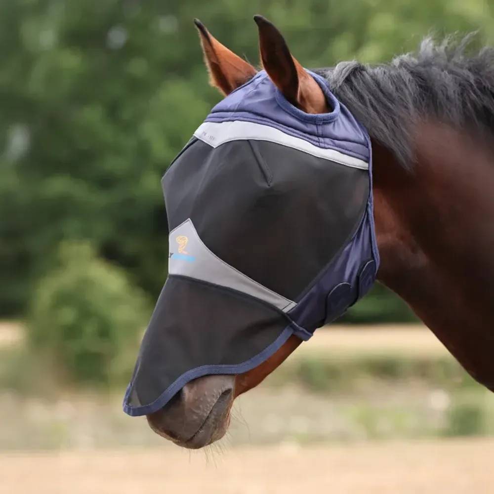 FlyGuard Pro Fine Mesh Fly Mask - Navy