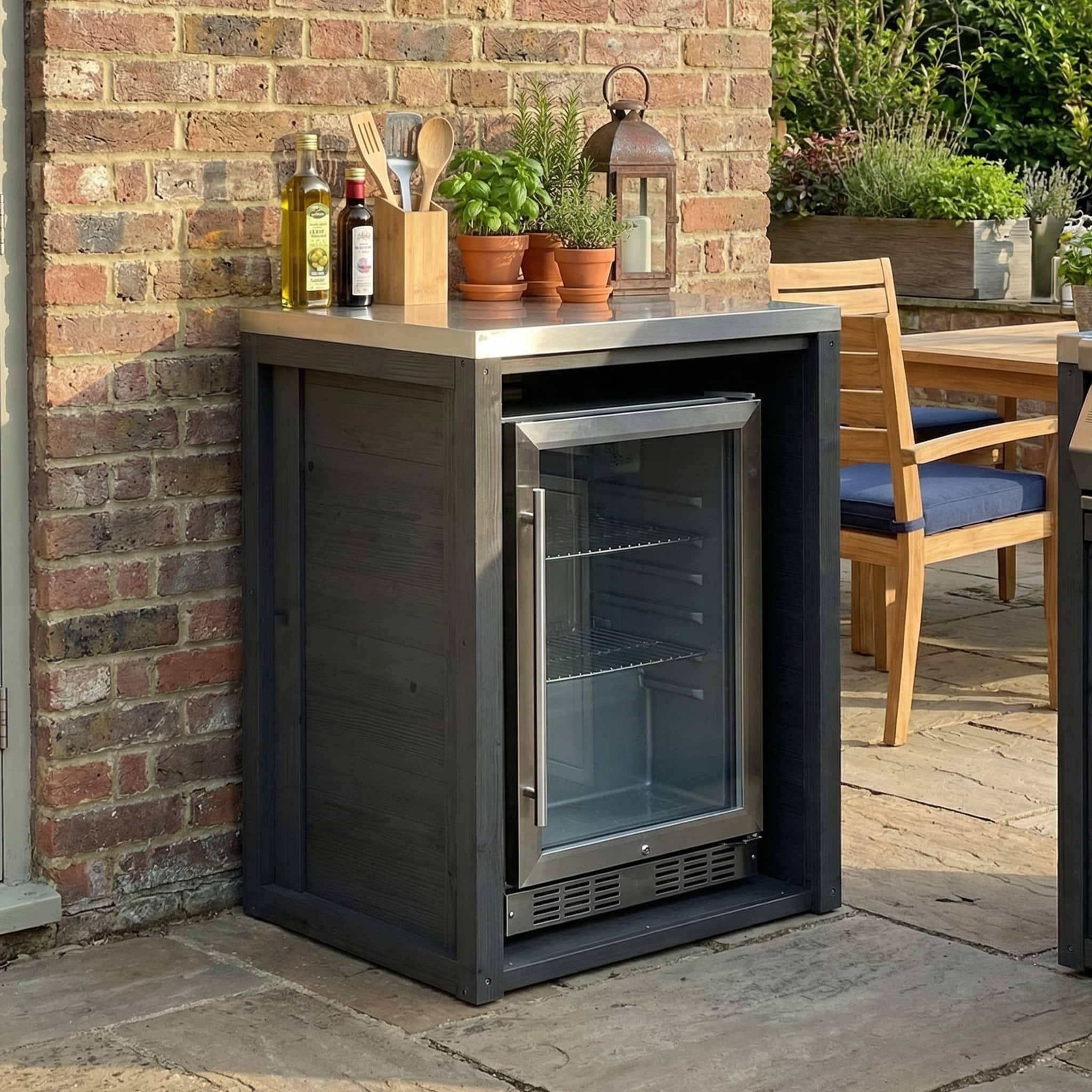 Modular outdoor kitchen FAMAPY Modular Solid Cedar Outdoor Kitchen Cabinet
