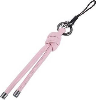 Uxcell Leather Rope Keychain Tassel Ropes Bag Charm - Pink