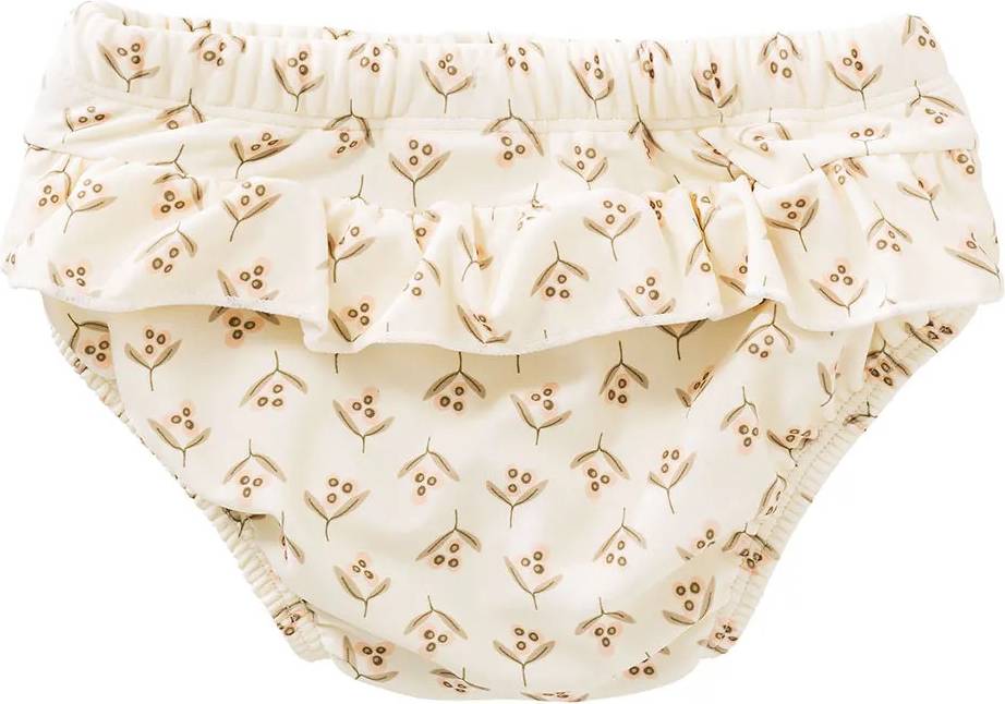 Olive Ruffle Diaper Bottom Bikini - Beige