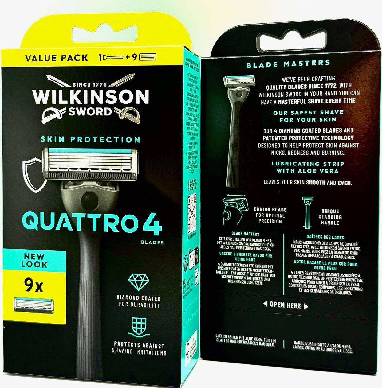 Wilkinson Sword Quattro 4 Skin Protection Rakhyvel 9 Rakblad