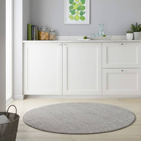 Dunelm Eleni Washable Round Rug Grey