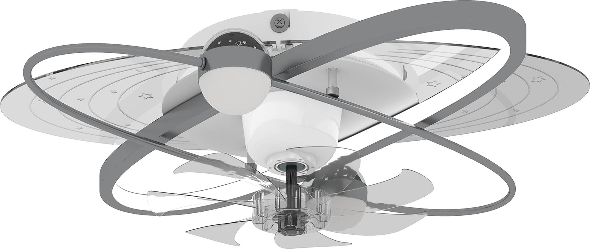 Homcom Ceiling Fan Light Remote Silver Tone