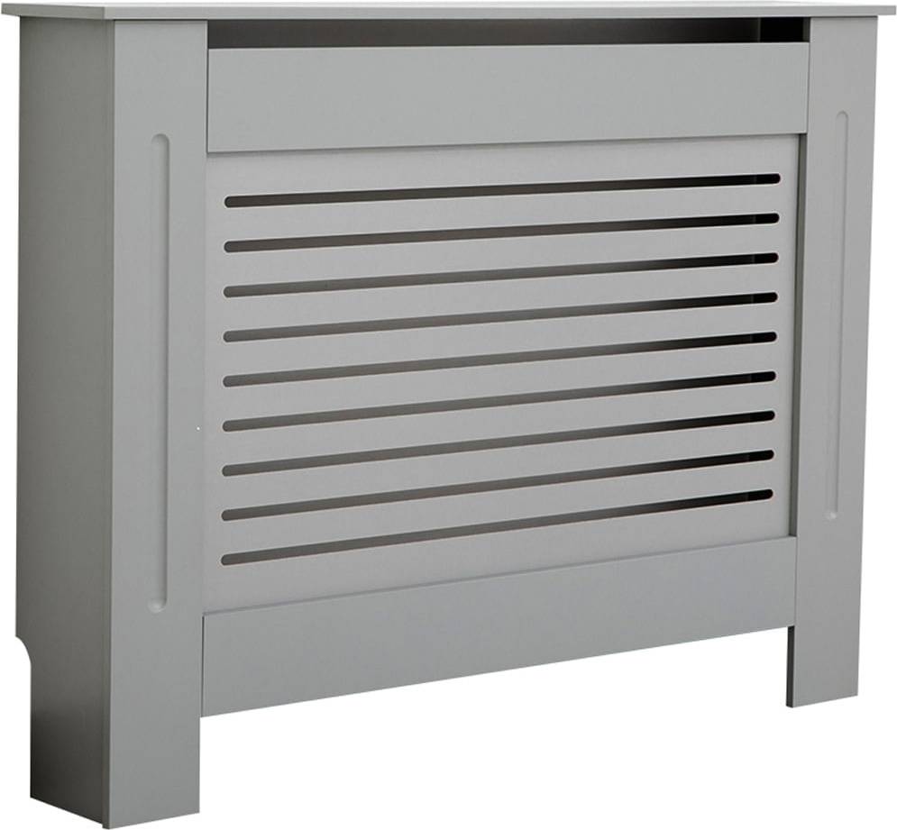 Home Source York Grey Horizontal Line Radiator Cover Medium