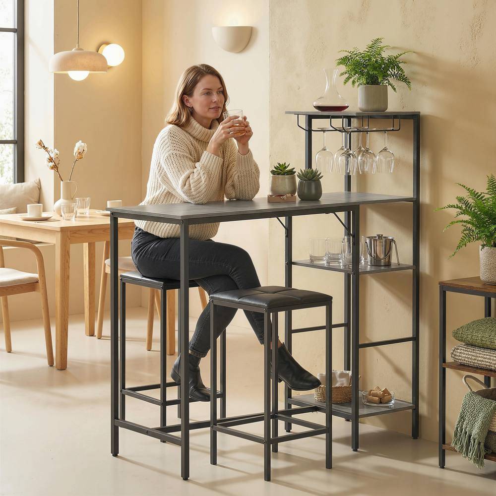 Homcom Breakfast Bar Table and Stools Bar Stool