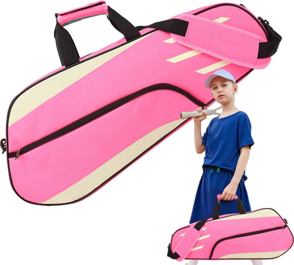 Badminton/Tennis Racket Bag - Waterproof, Holds 3 Rackets, Shoulder Strap