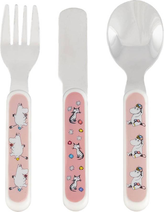 Mumin bestick Rätt Start Mumin Äng Barnbestick Rosa