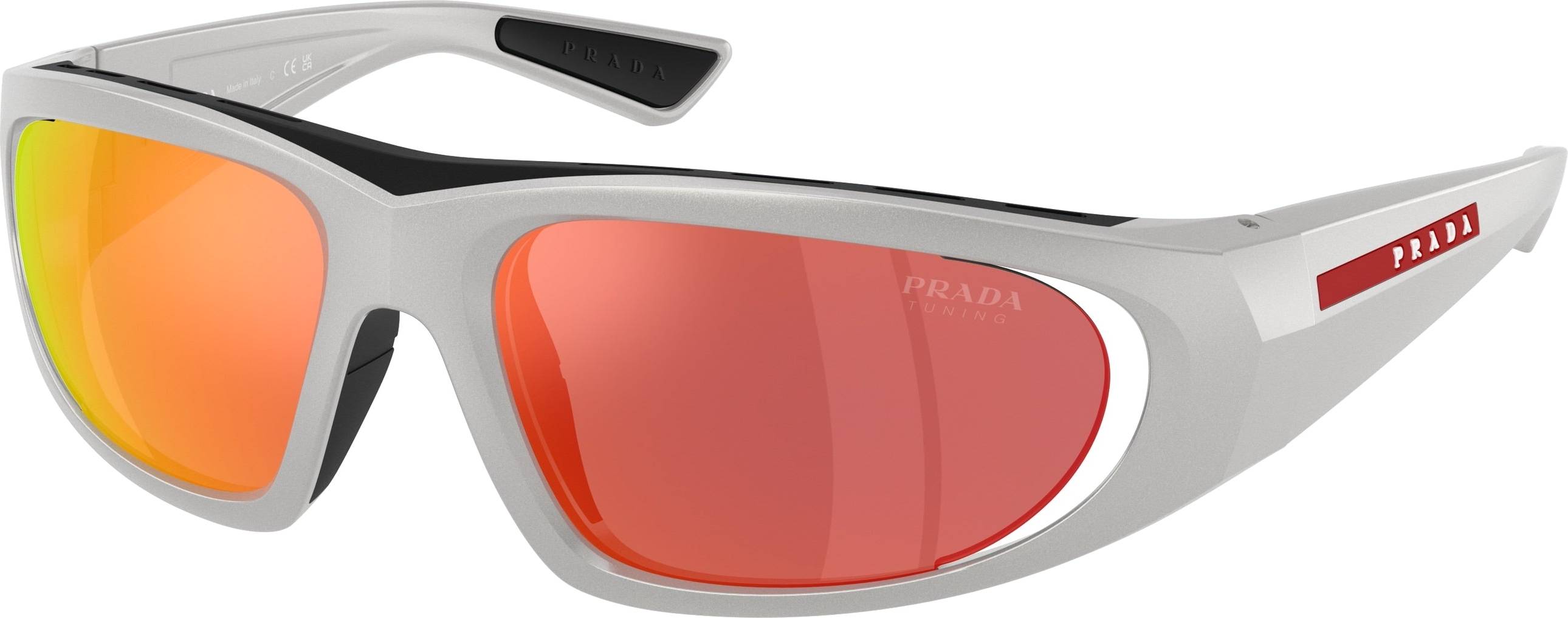Linea Rossa Man Sunglasses Injected Grey Geometric - Mirrored
