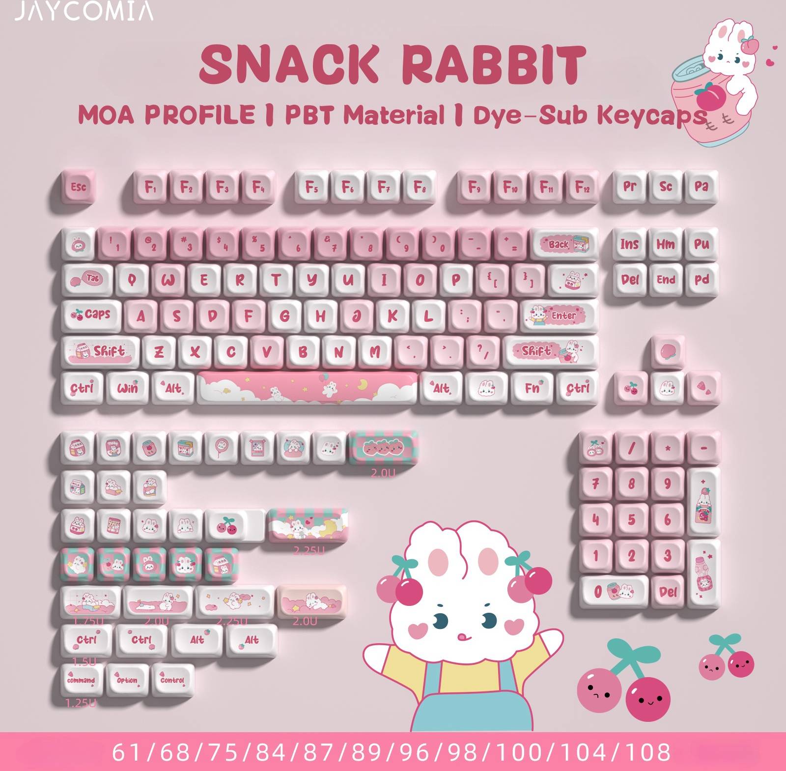 MOA Rabbit PBT Dye-Sub Keycaps Set