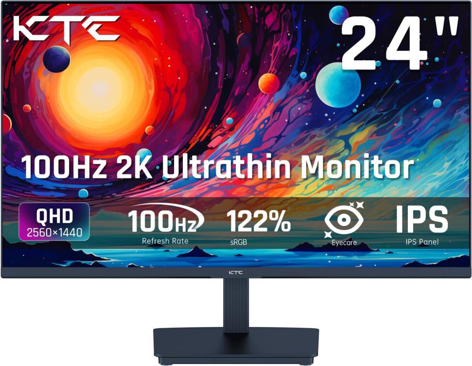 24 Inch QHD 100Hz Computer Monitor IPS