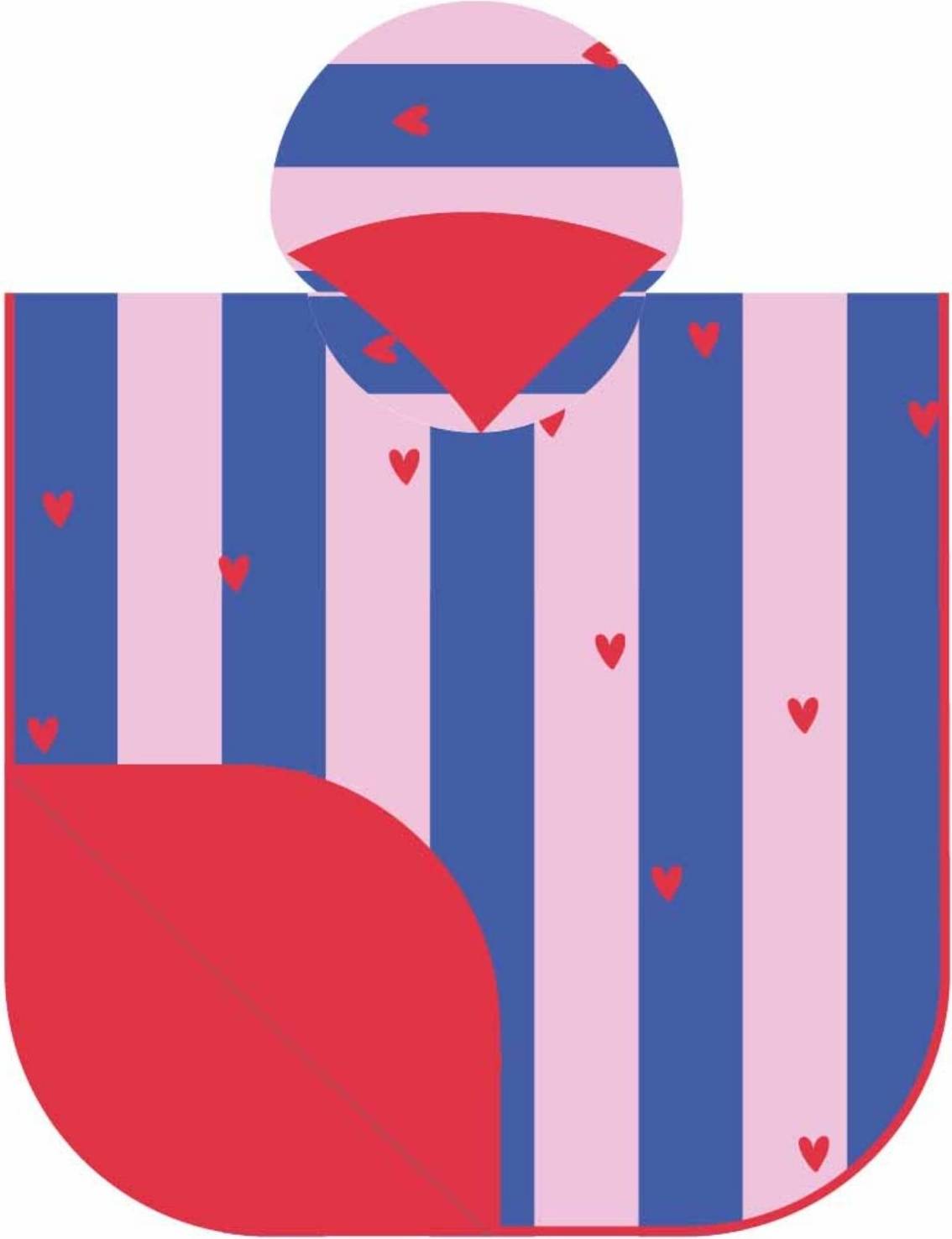 Poncho Randig Blå Rosa
