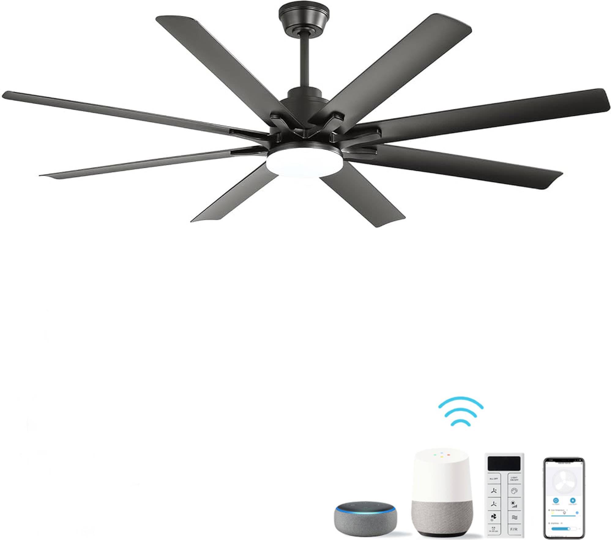 Modern ceiling fans Afoxsos 66 Inch Modern Ceiling Fan LED Light