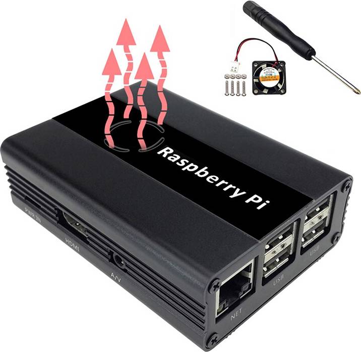 Raspberry pi 3 Boîtier Aluminium Noir Raspberry Pi 3 B