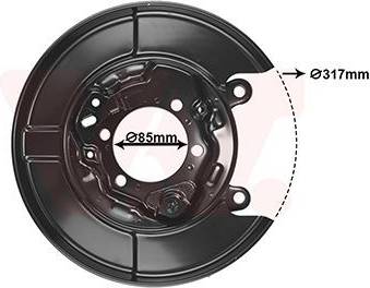 Brake Disc Back Plate Rear Axle Right