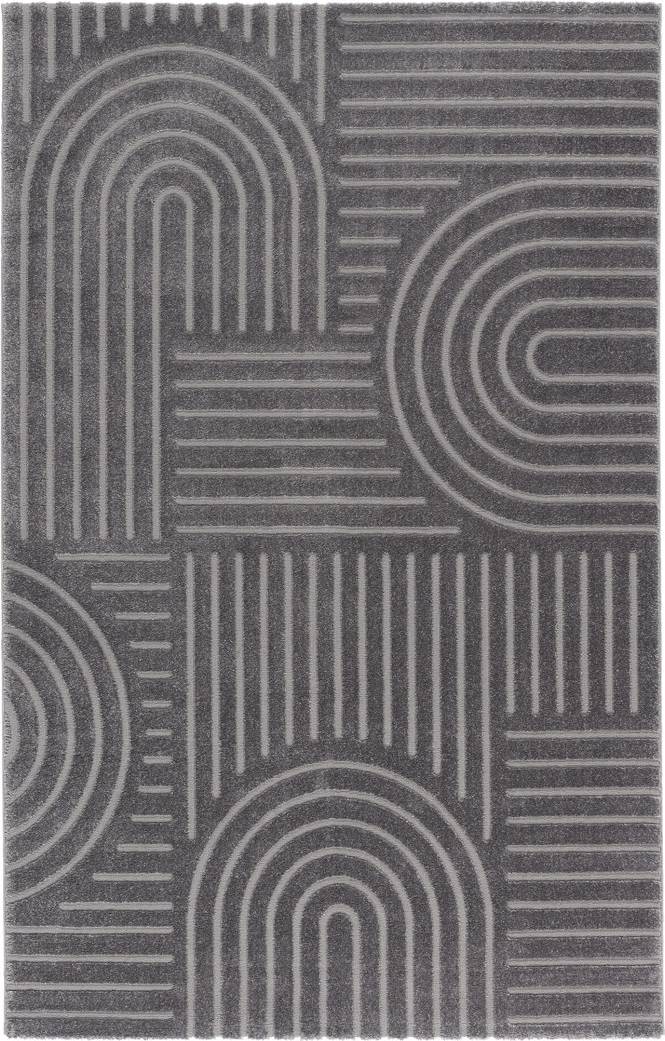 Ebern Designs Geometric Area Rug Rectangle 2'7" x 4'11" Grey