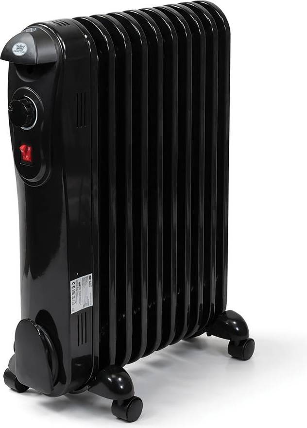 Oil Filled Radiator Black With Castors