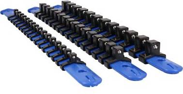 AB Tools 3pc Socket Storage Holder Organiser Plastic Rails