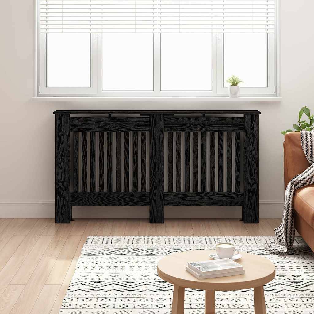 vidaXL Radiatorcover Sort Eg Konstrueret Træ