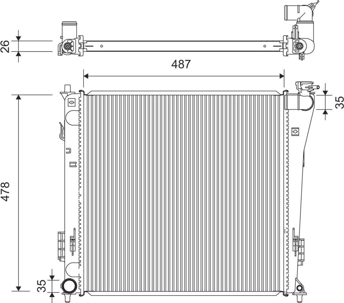 Valeo Engine Radiator Brazed Cooling Fins Aluminium