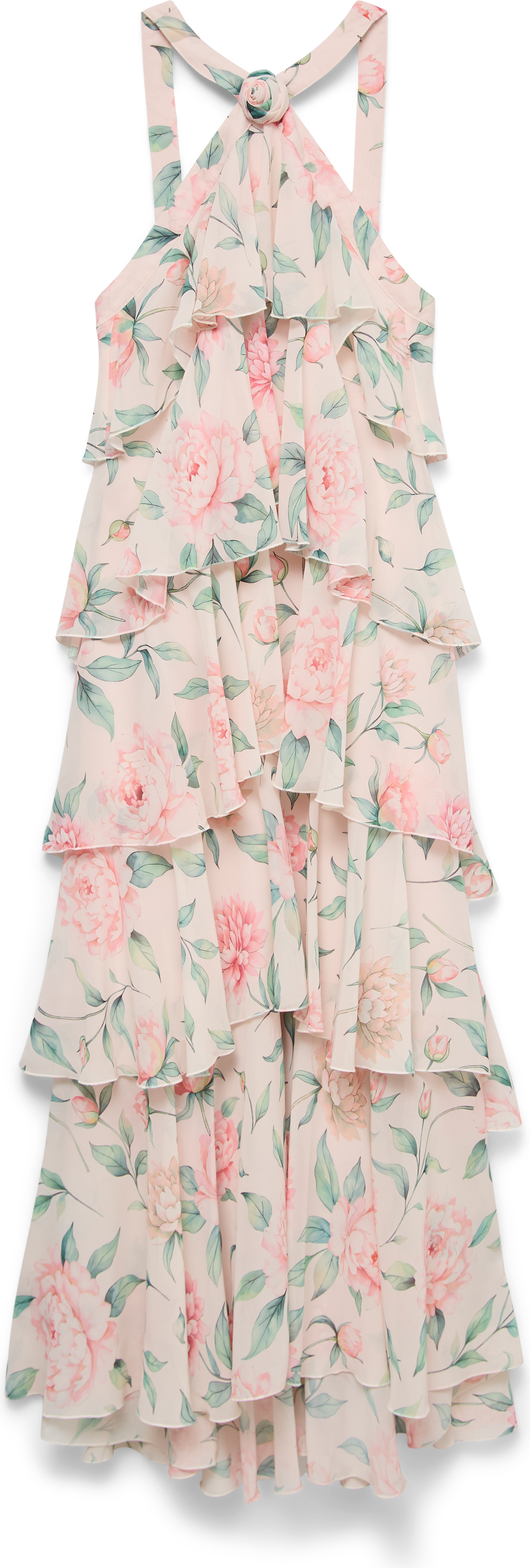 Vero Moda Vmfelicia Sl Ruffle Maxi Dress Exp - Pink